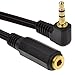 kenable 3.5mm Right Angle Stereo Jack to Socket Headphone Extension Cable 1m (~3 feet)