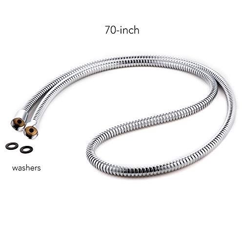 AweLife 70-inch Flexible Stainless Steel Hose, Bidet Toilet Sprayer Accessories, Bathroom Handheld Shower Replacement Hose, Chrome - Thumbnail 4