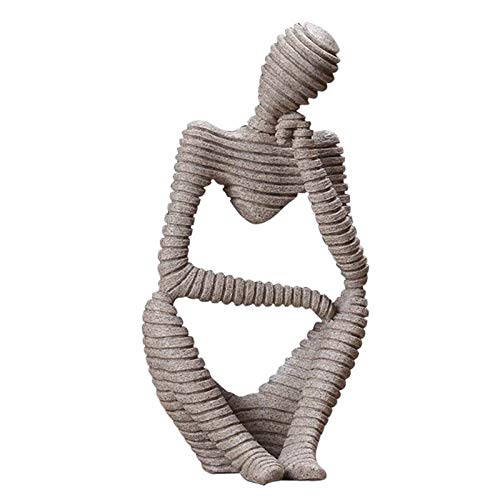 Rovive Resin Abstract Characters Statue Sculpture, Sandstone Abstract Figure Decorative Ornaments for Living Room Office(A17-PH51398)