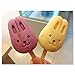 DiDaDi Silicone ICE POP Mold, 3 Cavities Cute ICE CAREM Bar Mould,Popsicle Molds DIY ICE Cream Maker,Silicone Jelly Chocolate Candy Soap Molds with 20 Wooden Sticks - Bunny