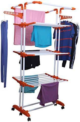 Magna Homewares Heavy Duty 3 Poll-3 Layers Advance Orange Series Super Grandis Cloth Drying Stand