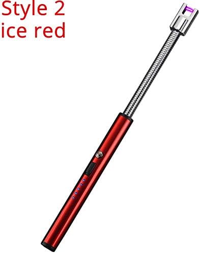 Yeleo Trosetry Light Arc Lighter, Flameless Electronic Lighter with Battery Indicator, USB Windproof, Portable Grill Candle, Kitchen Flameless Lighters, Electronic Cigarette Lighter Red 1