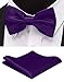HDE Purple Cummerbund, Bow Tie, Pocket Square for Men Satin Tuxedo Set