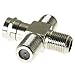 E-outstanding 3 Way Splitter Combiner 1PC RG6 Male to 3 Female 4 Way Coax Cable Splitter Adapter F-Type Connector for Video VCR Antenna TV Cable Satellite TV Tuner Antenna