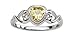 Sterling Silver November CZ Simulated Birthstone Baby Ring with Heart