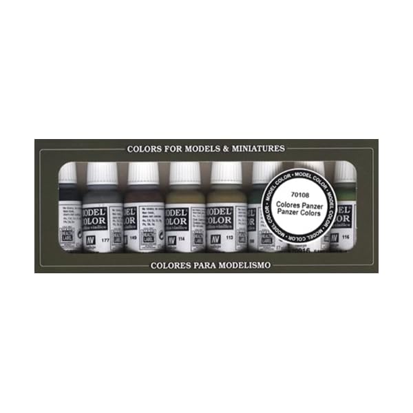 Vallejo 070108 Farbset, Panzer Farben, 8 x 17 ml