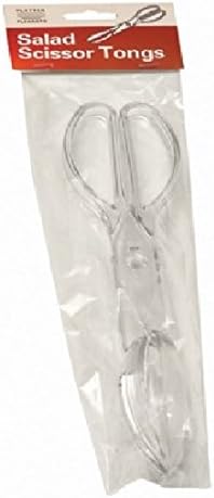 Fineline Settings 3317-CL-X, Platter Pleasers Clear Plastic Salad Scissor Tongs, Disposable Catering Salad Serving Tong