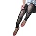 Polytree Women's Ripped Stretch Leggings Pants (Black 1)