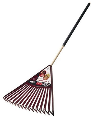 True Temper Clog-Free Poly Leaf Rake With 48-Inch Cushion Grip Wood Handle 1906500