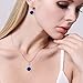 EVER FAITH 925 Sterling Silver CZ Gorgeous Round Cut Pendant Necklace Earrings Set Sapphire Color