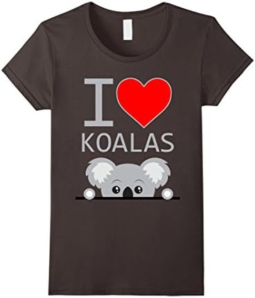 Womens I Love Koalas Shirt, I Heart Koalas Small Asphalt