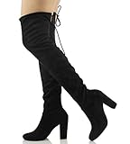 Marco Republic Florence Womens Over The Knee Thigh High Chunky Block Heels Boots