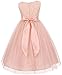 AkiDress Lace Top Tulle Bottom with Pearl Flower T-Length Dress