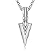 Jonline24h Mens Arrowhead Arrow Stainless Steel Pendant Necklace, Silver, 18-26 inch Chain (24 Inches)