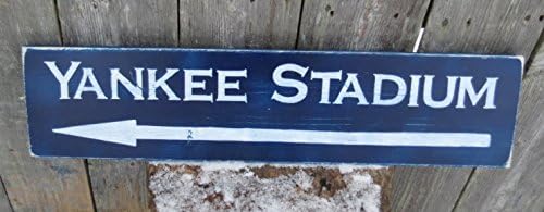 Hand Painted Yankee Stadium Wood Sign Vintage Memorabilia Baseball Reproduction