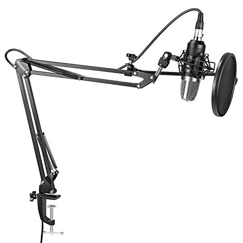 UPC 191073010376, Neewer NW-7000 Professional Studio Condenser Microphone and Adjustable Suspension Scissor Arm Stand with Shock Mount, Pop Filter and Table Mounting Clamp Kit for Broadcasting and Sound Recording