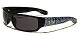 Locs Dark Lens Original Gangsta Shades Hardcore Men's Sunglasses - Blue Bandana Print
