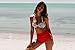 Angerella Retro 50s Stripe Swimsuits High Waisted Bathing Suits(BKI033-R1-2XL), Red(Stripe), US 10-12=Tag Size 2XL