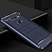 Asmart Compatible for LG V40 ThinQ Case, Asmart Shock Absorption Slim TPU Cover Flexible Bumper Carbon Fiber Protective Phone Cases Compatible with LG V40 ThinQ (Blue)