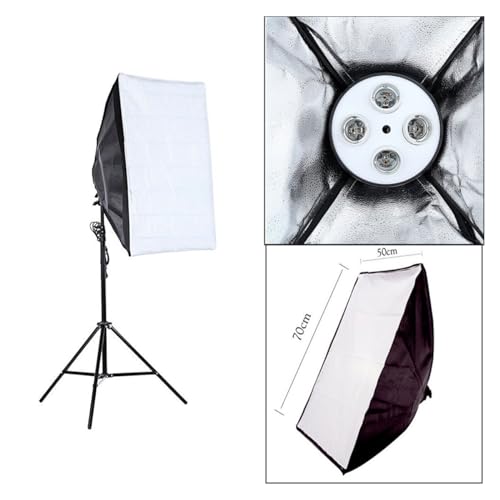 Kit Softbox com 4 lampadas LED e tripé de 2m, luz contínua para estúdio foto e vídeo
