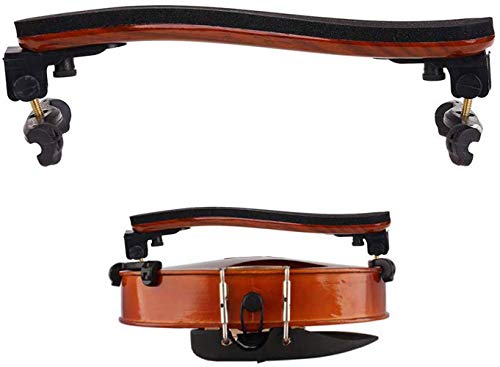 ACCOCO Imitation Wood Grain Violin Shoulder Rest with Collapsible for 3/4 4/4 Violin Fiddle and 13" 14" Viola, Including a Violin Practice Mute - Thumbnail 3