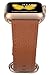 PEAK ZHANG Compatible with Apple Watch Band, 38mm 40mm Women Top Grain Leather Strap for iWatch Series 5,4,3,2,1 (Light Brown+Champagne Gold Clasp, 38mm 40mm S/M)