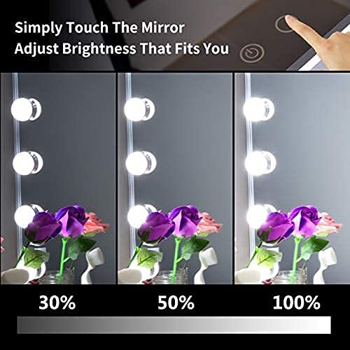 Nitin Hollywood Vanity Mirror with Lights, Dimmable Tabletop/Wall