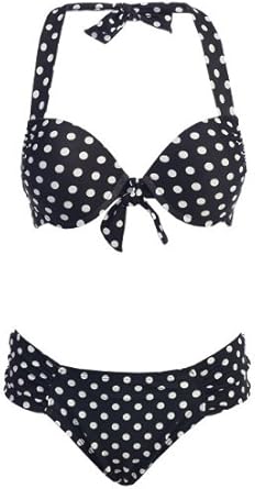 black and white dotted bikini