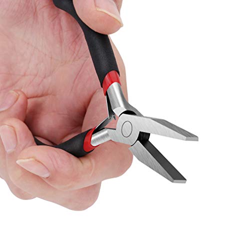 2Pack Jewelry Beading Pliers Mini Long 5 Inch Needle Nose Precision and Flat Nose Pliers Jewelery Wire Work Pliers Tool by FENGWANGLI