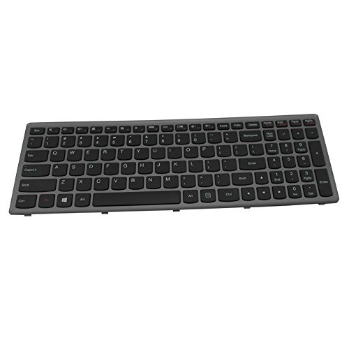 Generic New Black Notebook US Keyboard with -Grey Frame for IBM Lenovo Ideapad Z500 Z500A Z500G P500 Series Replacement Part Number 25206537 V136520ES1-US PK130SY1D00 PZ.N8RSC.301
