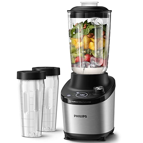 Philips Frullatore ad alta velocità Serie 7000-1500 watt, 2 litri, Tecnologia PowerBlend Ultra, Funzione di Pulitura Rapida, Ricette con HomeID App (HR3760/10)