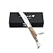 LAGUIOLE BY FLYINGCOLORS Folding Pocket Knife. Stainless Steel, Built in Corkscrew. (Olive Wood)
