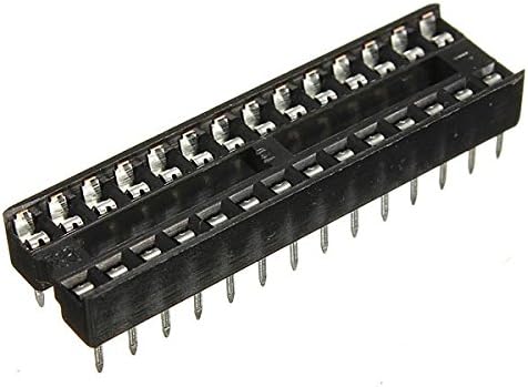 5 Pcs 2.54mm 28 Pins IC Socket Wide DIP Sockets Adaptor Solder Type Black.