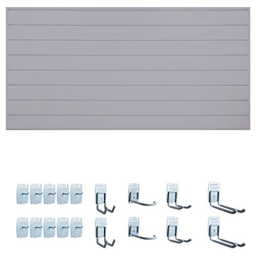 Crownwall 6" Slatwall Basic Bundle (8ft x 4ft) with 18Piece Hook Kit