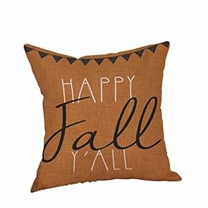 Amazon.com: Seasonal Pillow Cover, Efaster "Happy Fall Y ...