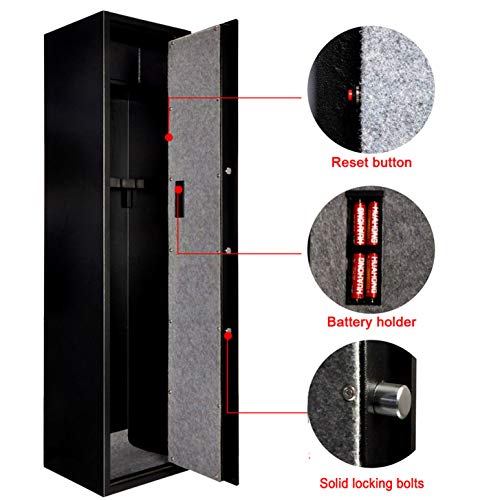 Moutec Large Electronic Rifle Safe, Quick Access 5-Gun Large Metal Rifle Gun Security Cabinet (with/Without Scope) with Pistol/Handgun Lock Box