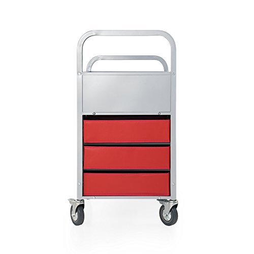 image for Guidecraft Rolling Display and Storage Utillity Cart, Metal Media Truc