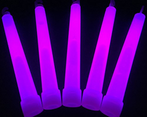 Glow Sticks Bulk Wholesale, 100 6” Industrial Grade Purple Light Sticks, Bright Color, Glow 12-14 Hrs, Safety Glow Stick with 3-year Shelf Life, Glow With Us Brand