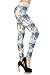 R641-OS Radiant Cornflowers Print Fashion Leggings