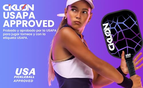Ciklon | Palas de Pickleball | Juego de Paletas de Pickleball | Set de Raquetas Pickleball | Fibra de Vidrio y Núcleo de Nido de Abeja Polipropileno (PPL) | USAPA | Pack Esenciales