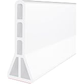 Raycity 3"H Shower Threshold Water Dam, Shower Water Guard (59 inch, White) | Silicone Rubber Water Stopper for Walk in Shower, Water Barrier, Prevent Leaks, Suitable for Bathroom, Kitchen