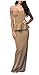 made2envy Drop shoulder Peplum Maxi Evening Dress (M, Tan) C6244TM