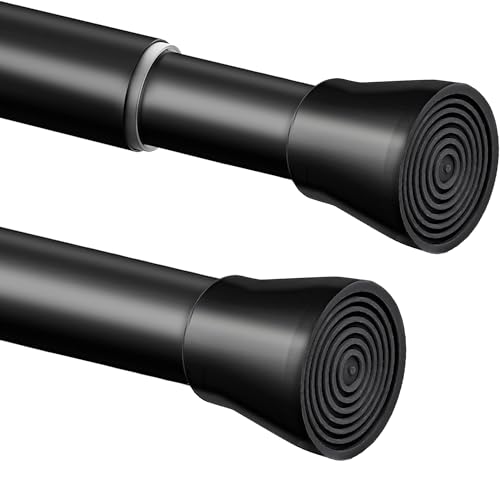 Shower Curtain Rod, No Drilling, Extra Long and Stable, Black, 85 - 65 cm, Diameter 32 mm