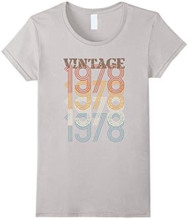 Womens Vintage 1978 Tshirt - Retro 70s Tshirt Medium Silver