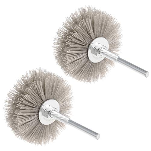 uxcell Nylon Wheel Brush 320 Grits Abrasive Grinding Head with 6mm