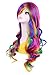 Prettybuy Women 27” Long Rainbow Wig Colorful Ombre Cosplay Wavy Curly Party Wig Lolita Costume Heat Resistantthumb 1