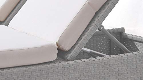 talfa Polyrattan Sonnenliegen Set in Grau satiniert Culie, 2 Stück – Bild 5