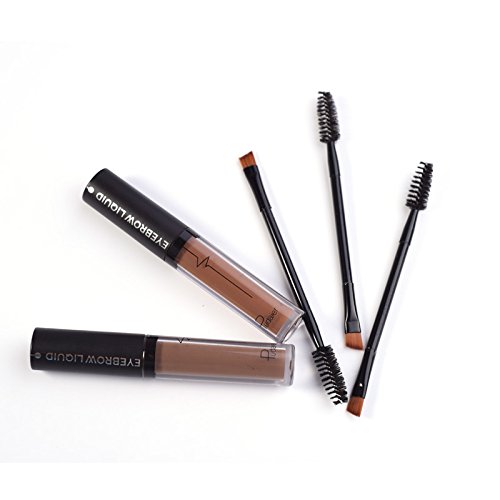 Pudaier Professional Eye Brow Brand Cosmetics Long Lasting Pigments Black Brown Waterproof Eyebrow Liquid Makeup with Brush (01) - Thumbnail 4