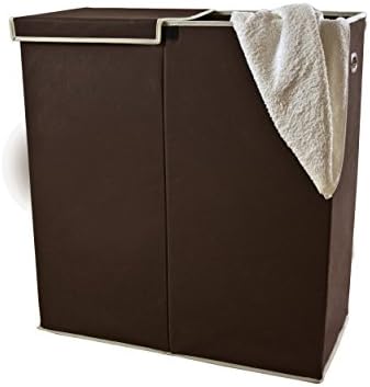 Social Lieno Laundry Hamper 2 Compartments with Lids for Colored and White Clothes