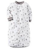 Carters One Piece Micro Fleece Sleep Bag or Sack (0-9 Months, White/Football)